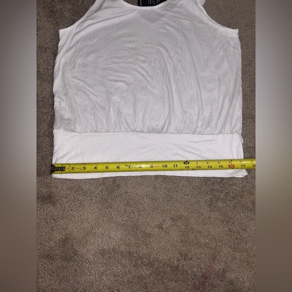 Boston Proper White Ribbed Tank Top size L - Picture 6 of 9